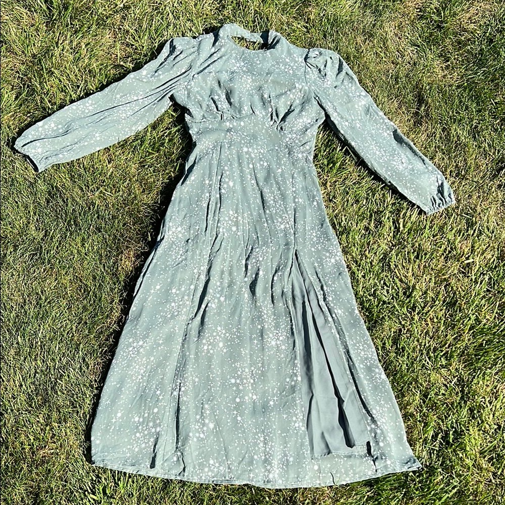 Forever 21 Pale Bluish-Green Sundress with Bishop Sleeves